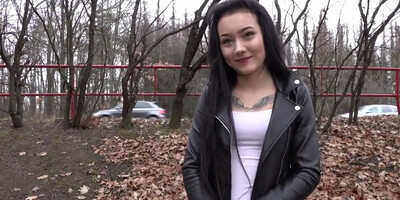 Tricked amateur throatfucked outdoors by shady agent - POV