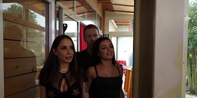 Two hot twins gang banged in all holes by 69 dudes