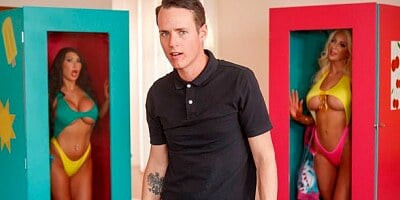 Two lusty models August Taylor and Nicolette Shea are getting fucked