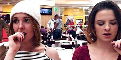 Two slutty girlfriends found a guy and fucked with him...