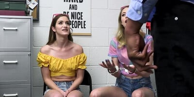 Two teens Kyler Quinn and Nadia Noja fucked hard by a cop with huge dick