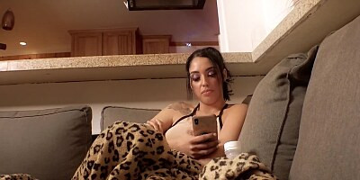 Vanessa Sky spends the evening with a cameraman who asks for tits