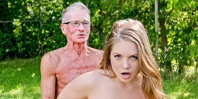 Very old man is fucking a slutty young hottie Alessandra Jane