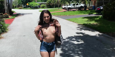 Wavy haired minx with small tits enjoys riding Tyler's dick