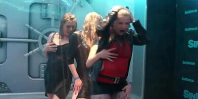 Young hot amateur girls dancing in the rain in funny video