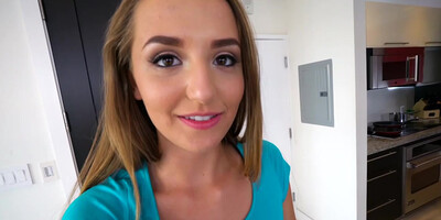 Young naughty chick sneaks into the house of her flame