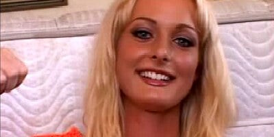 Younger & blonde Melissa Lauren gets gangbanged by 10!