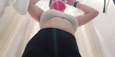 Your Italian stepmother Nicoletta strips in a clothes shop